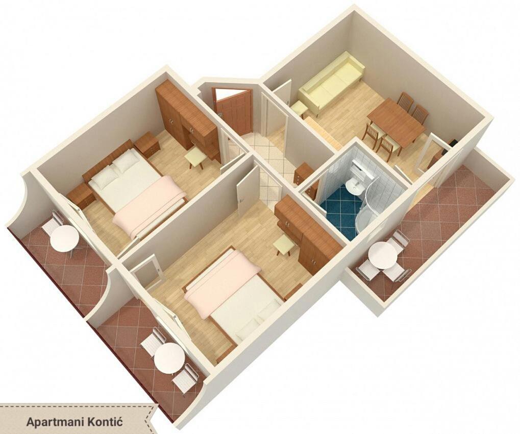 Apartmani Kontic Baska Voda Bagian luar foto