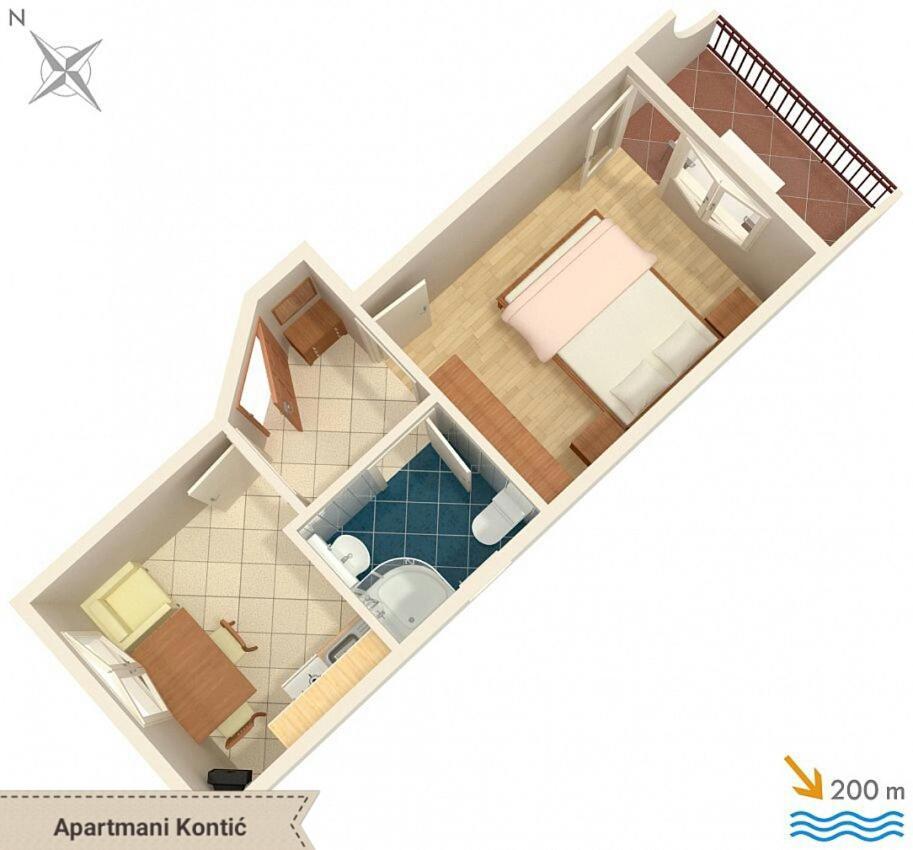 Apartmani Kontic Baska Voda Bagian luar foto
